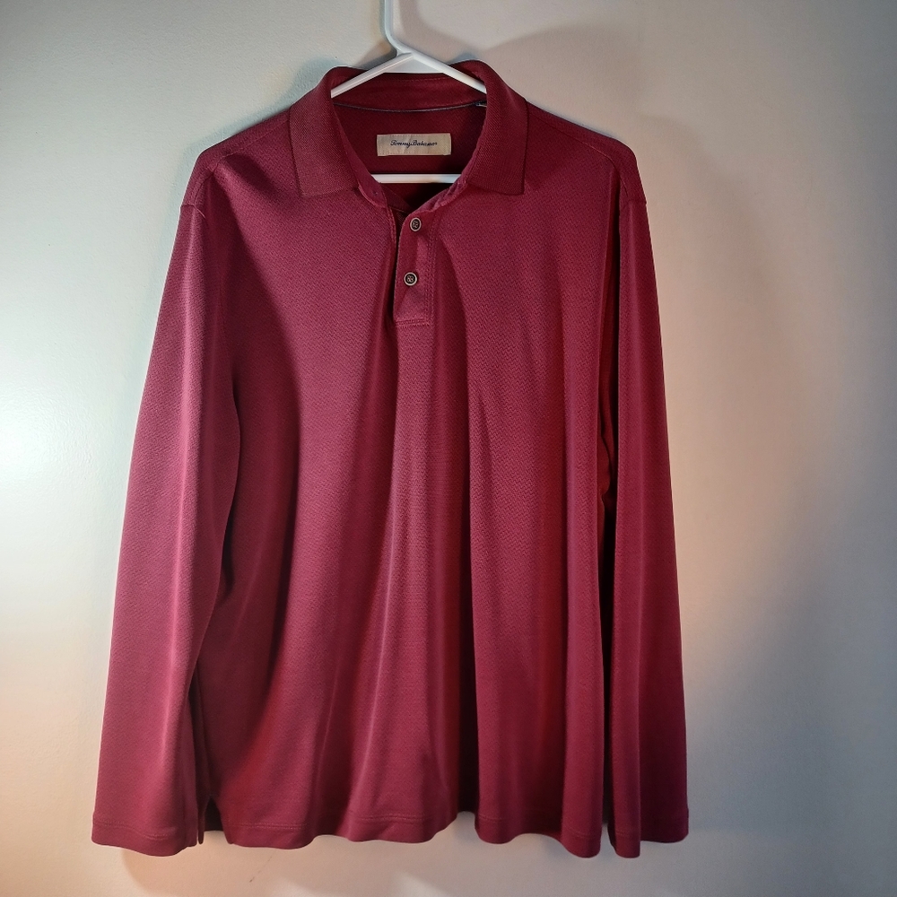 Tommy Bahama long sleeve burgandy shirt Medium